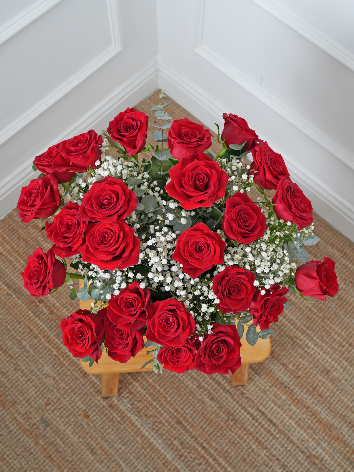 24 Red Roses With a vase