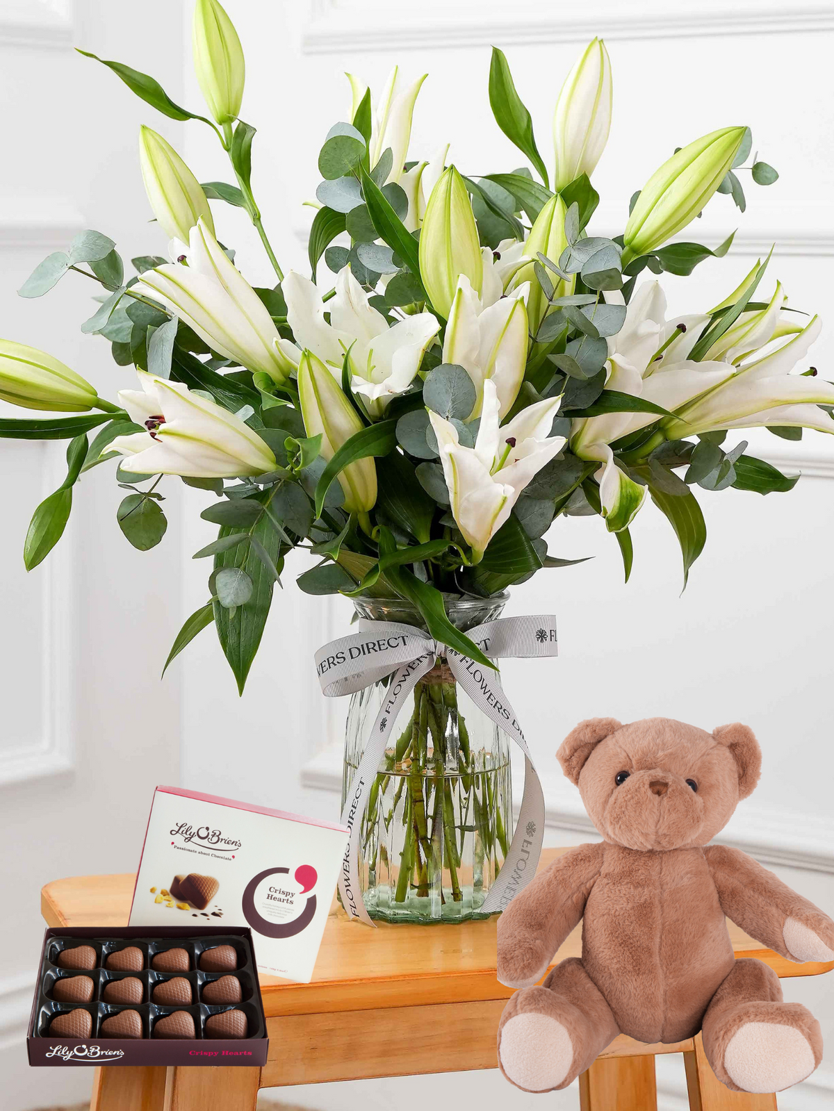Anniversary White Lily - Vase Gift Set