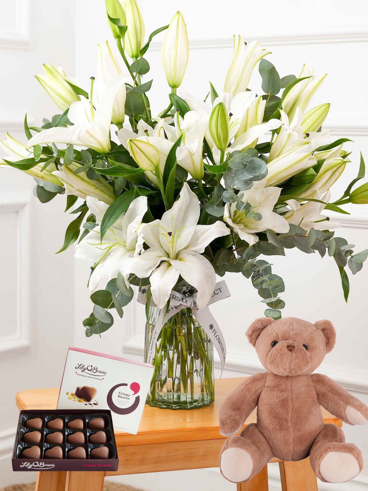 Anniversary White Lily - Vase Gift Set