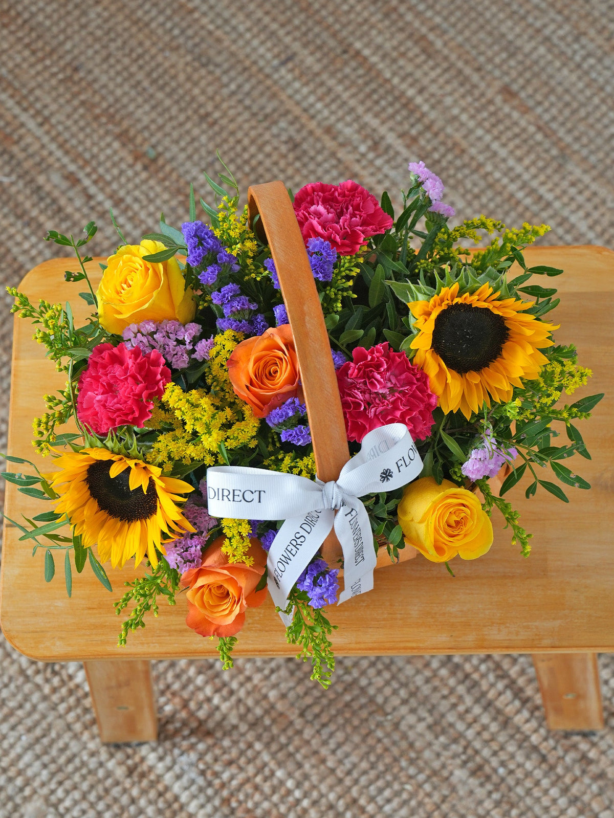 Baby Boy Colour Burst Basket (Complimentary Baby Boy Balloon)