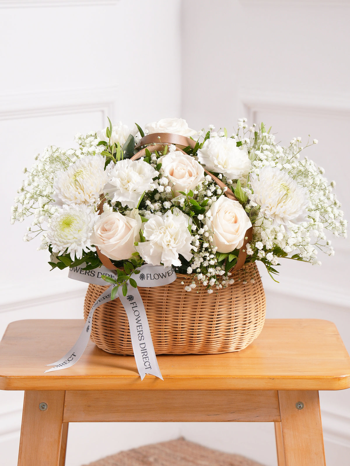 Sympathy Simply White Basket