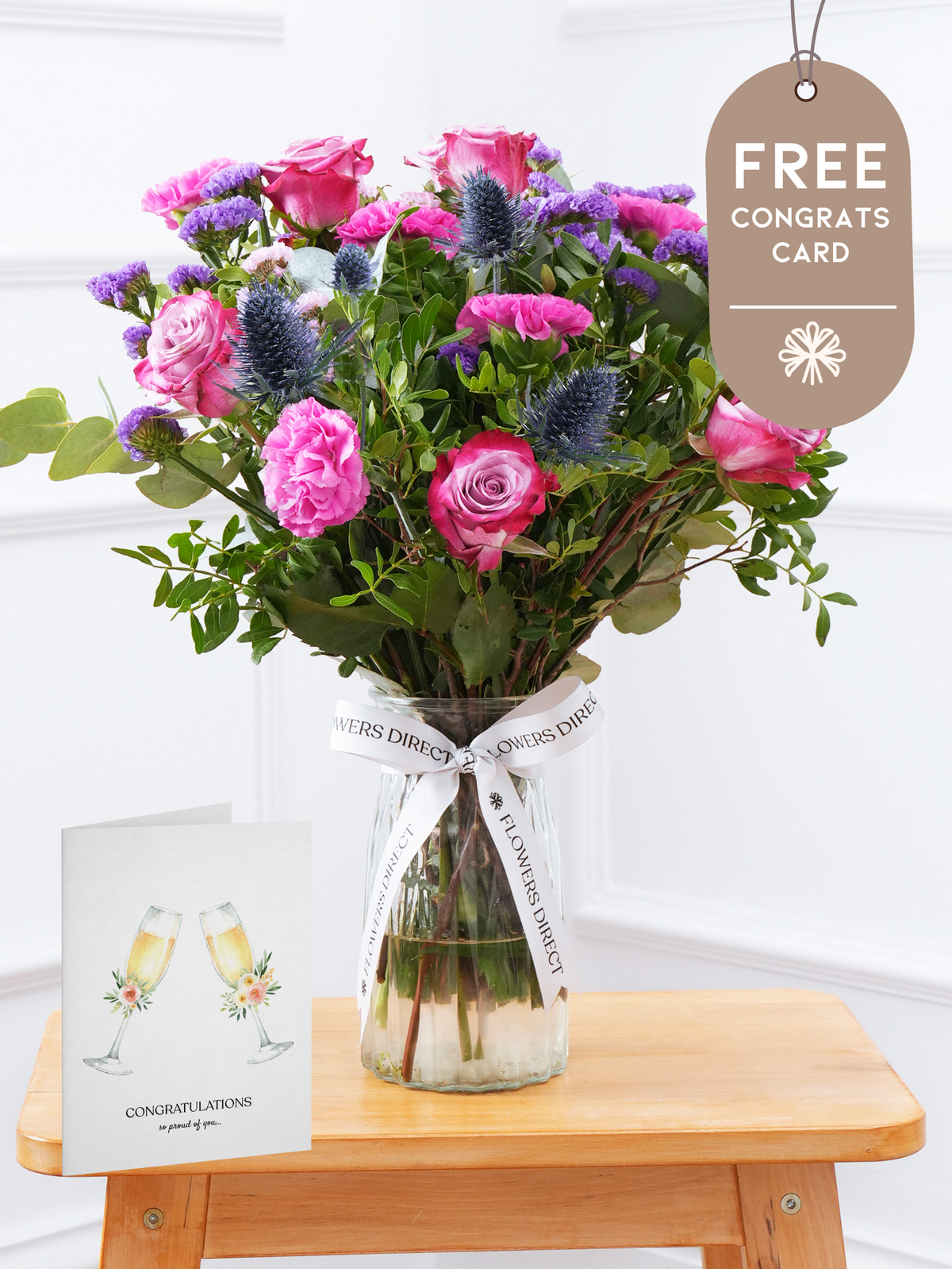 Purple Majesty - Vase with Free Congratulations Card