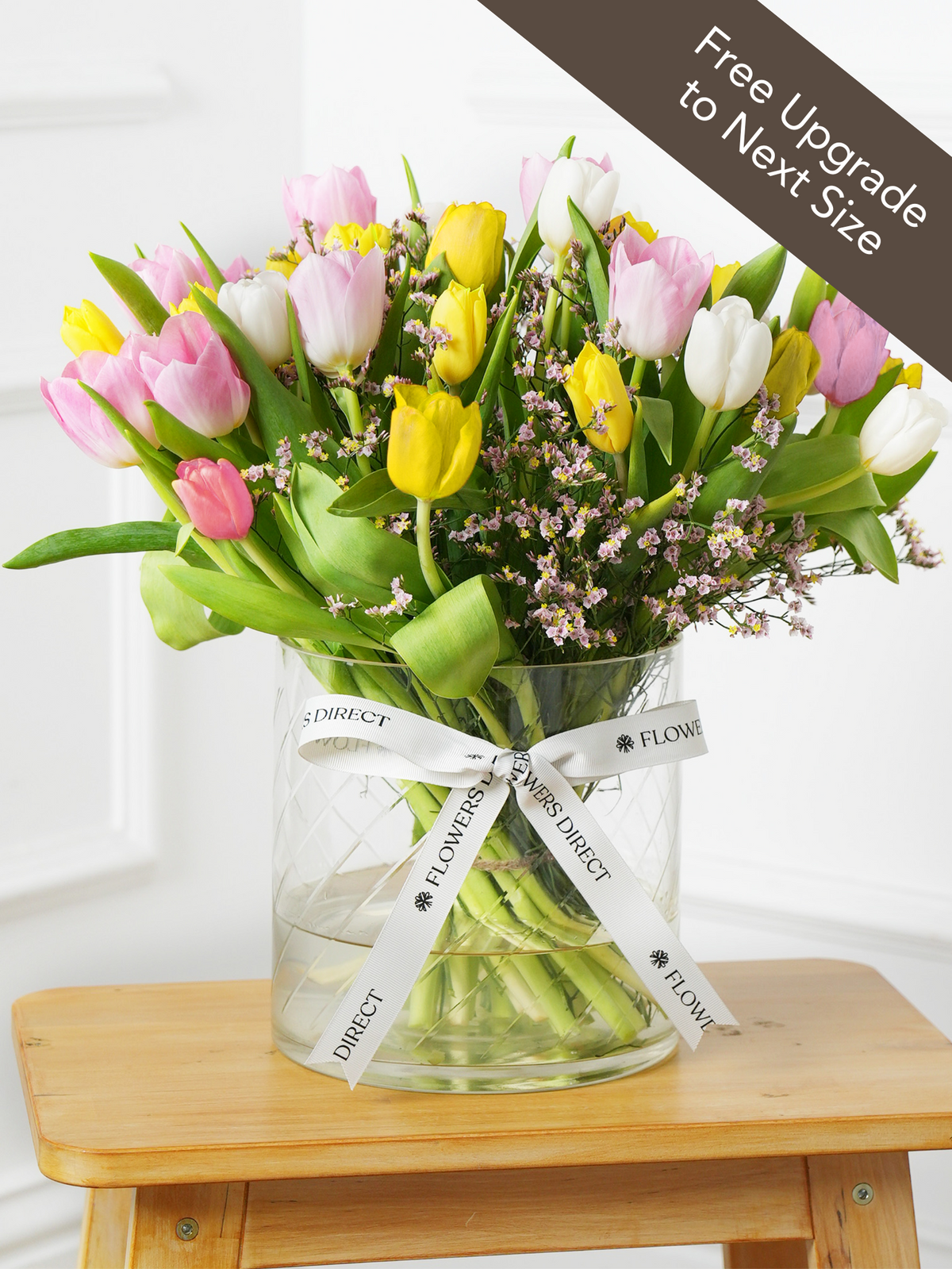 Colourful Tulip - Vase with Free Upgrade to Next Size
