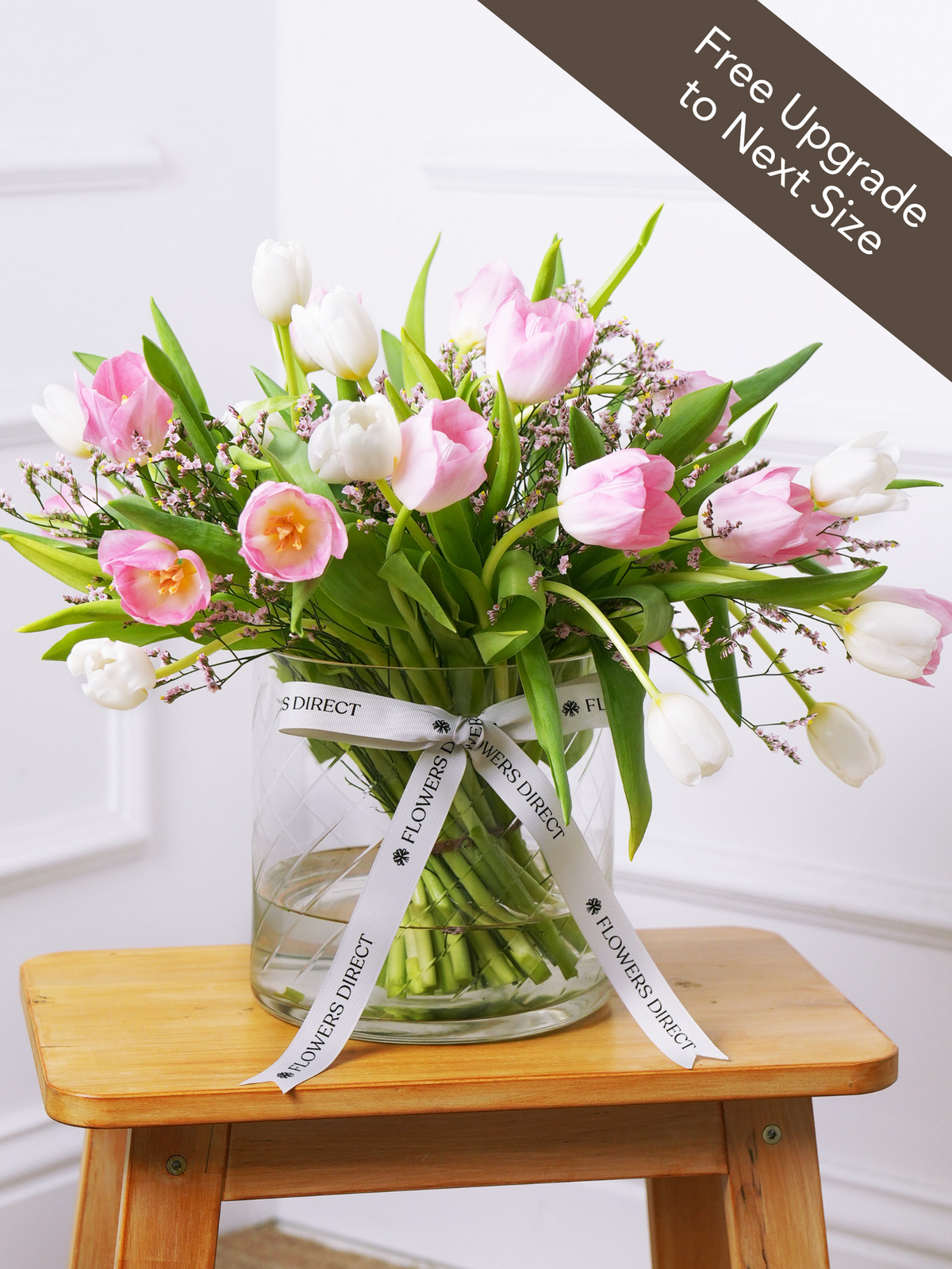 Mixed Tulips - Vase with Free Upgrade to Next Size