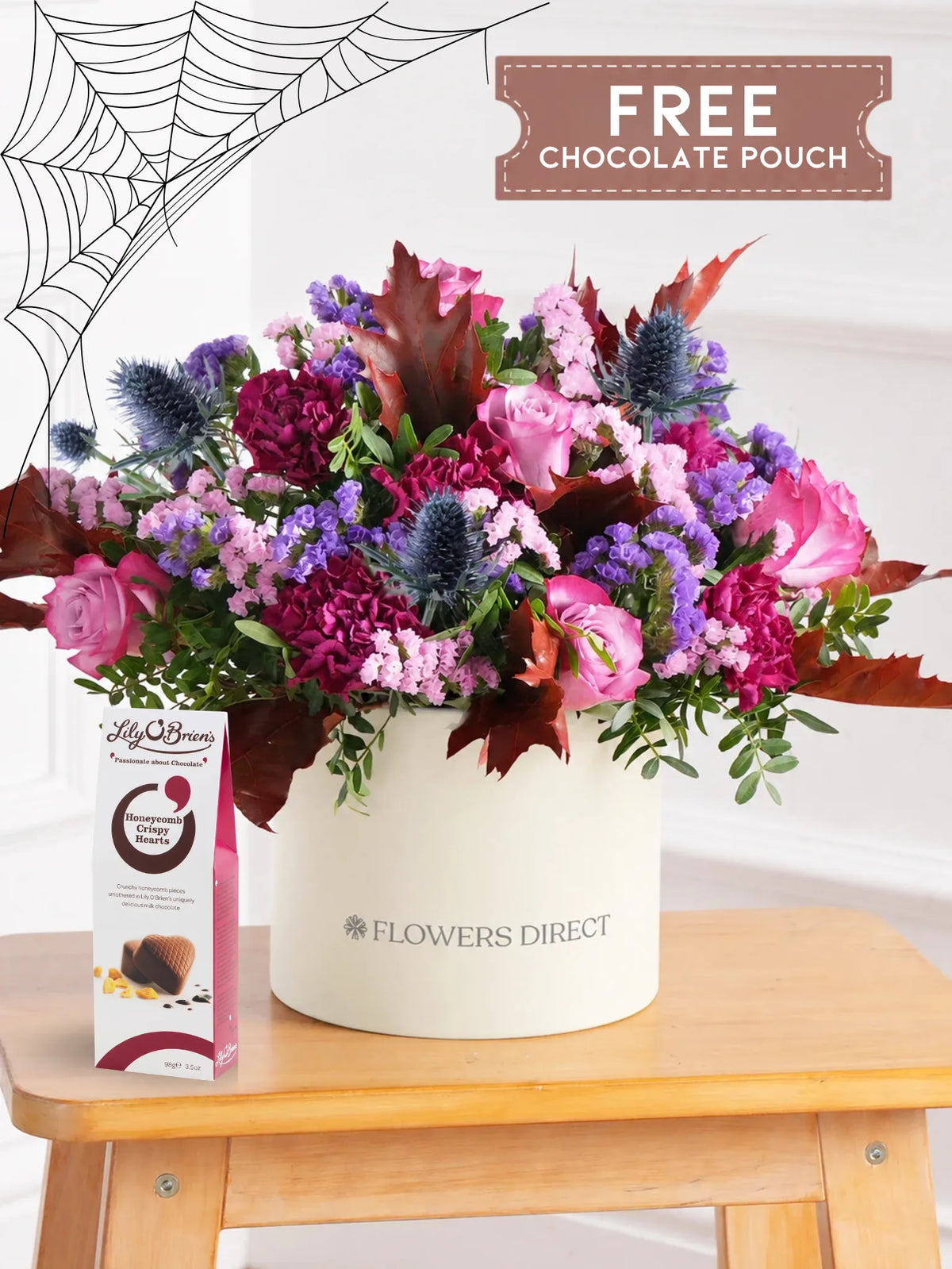 Autumn Purple Majesty Hatbox with Free Chocolate Pouch
