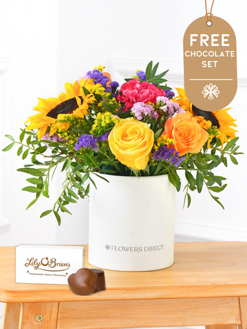 Colour Burst - Hatbox with Free Chocolate Set