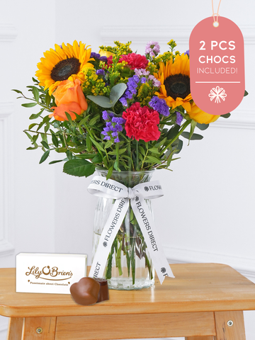 Colour Burst Vase 2 Pcs Chocs included!