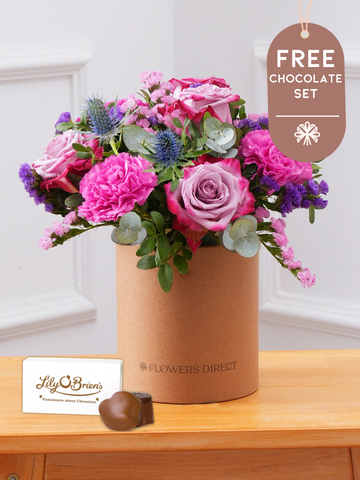 Thank You Purple Majesty - Hatbox with Free Chocolate Set