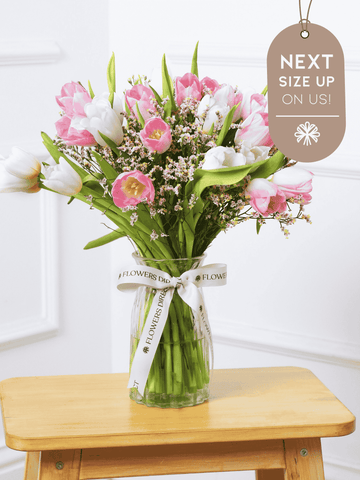 Mixed Tulips Vase Next Size Up – On Us!