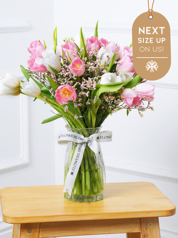 Mixed Tulips Vase Next Size Up – On Us!
