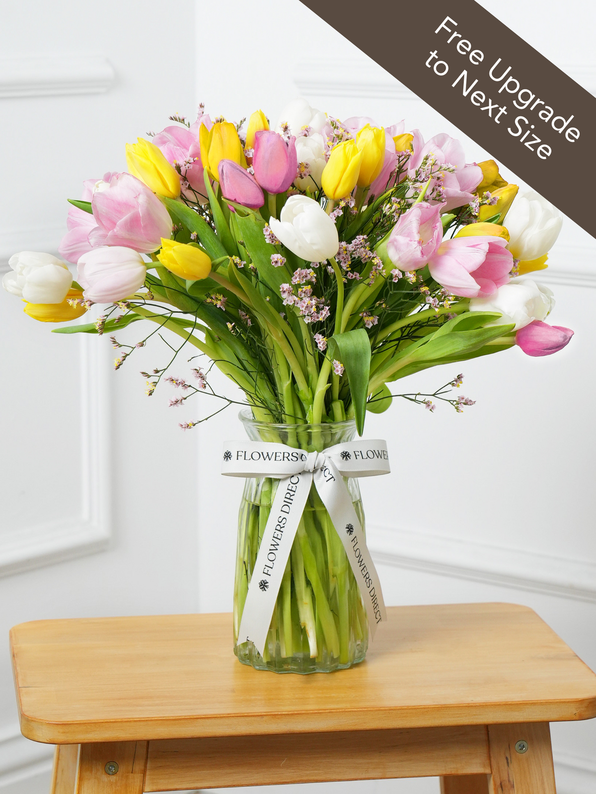Colourful Tulip - Vase with Free Upgrade to Next Size