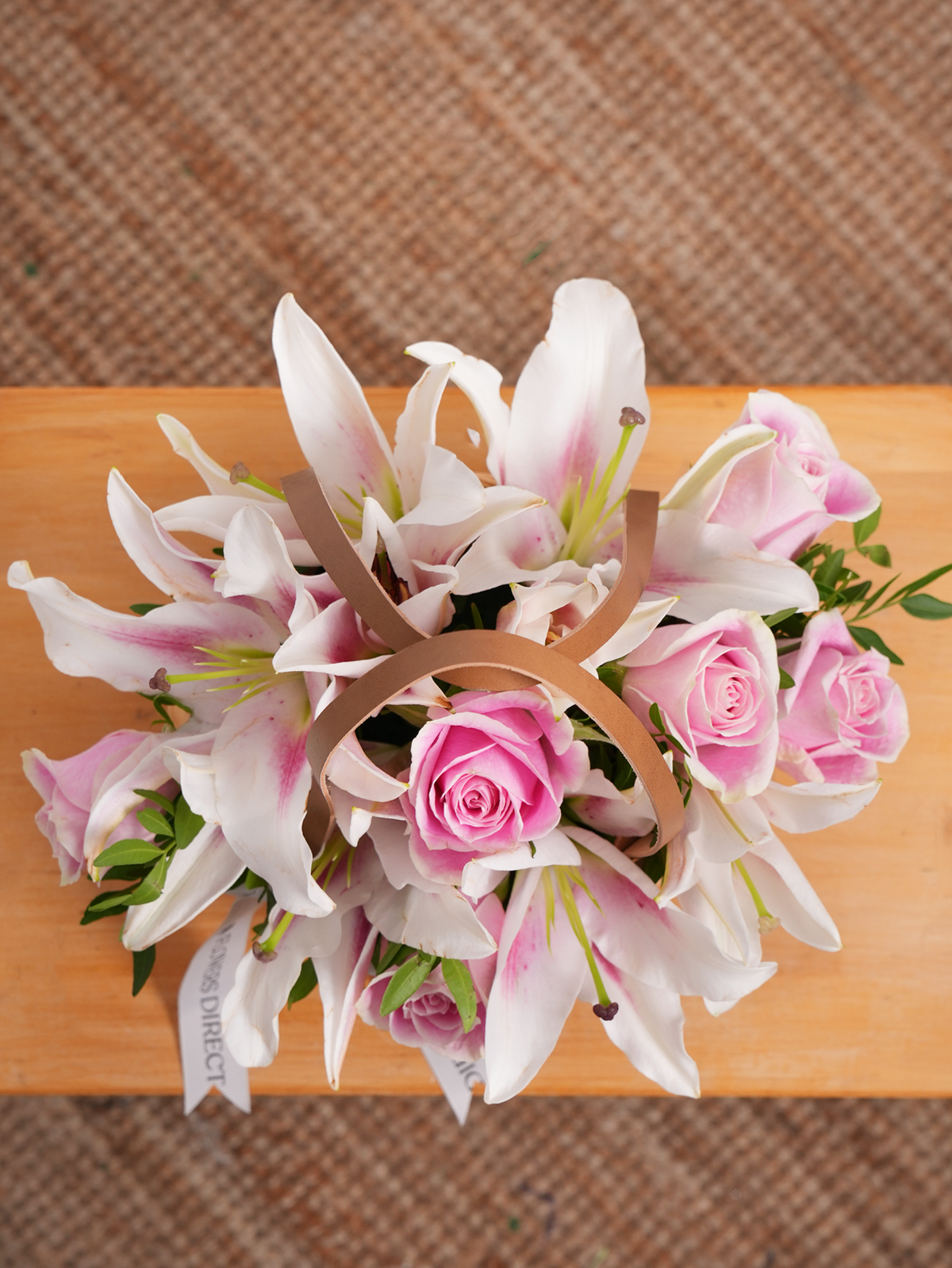 Pink Roses and Pink Lily Basket Gift Set
