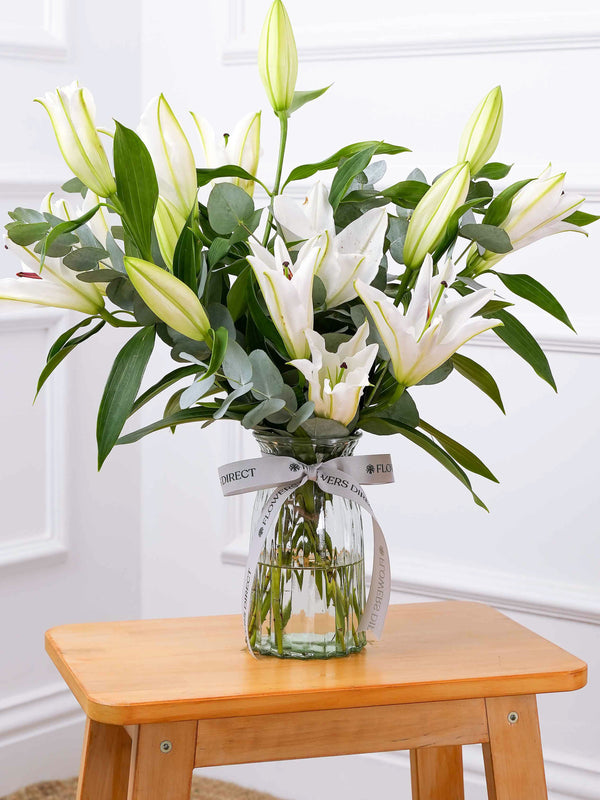 Sympathy White Lily - Vase