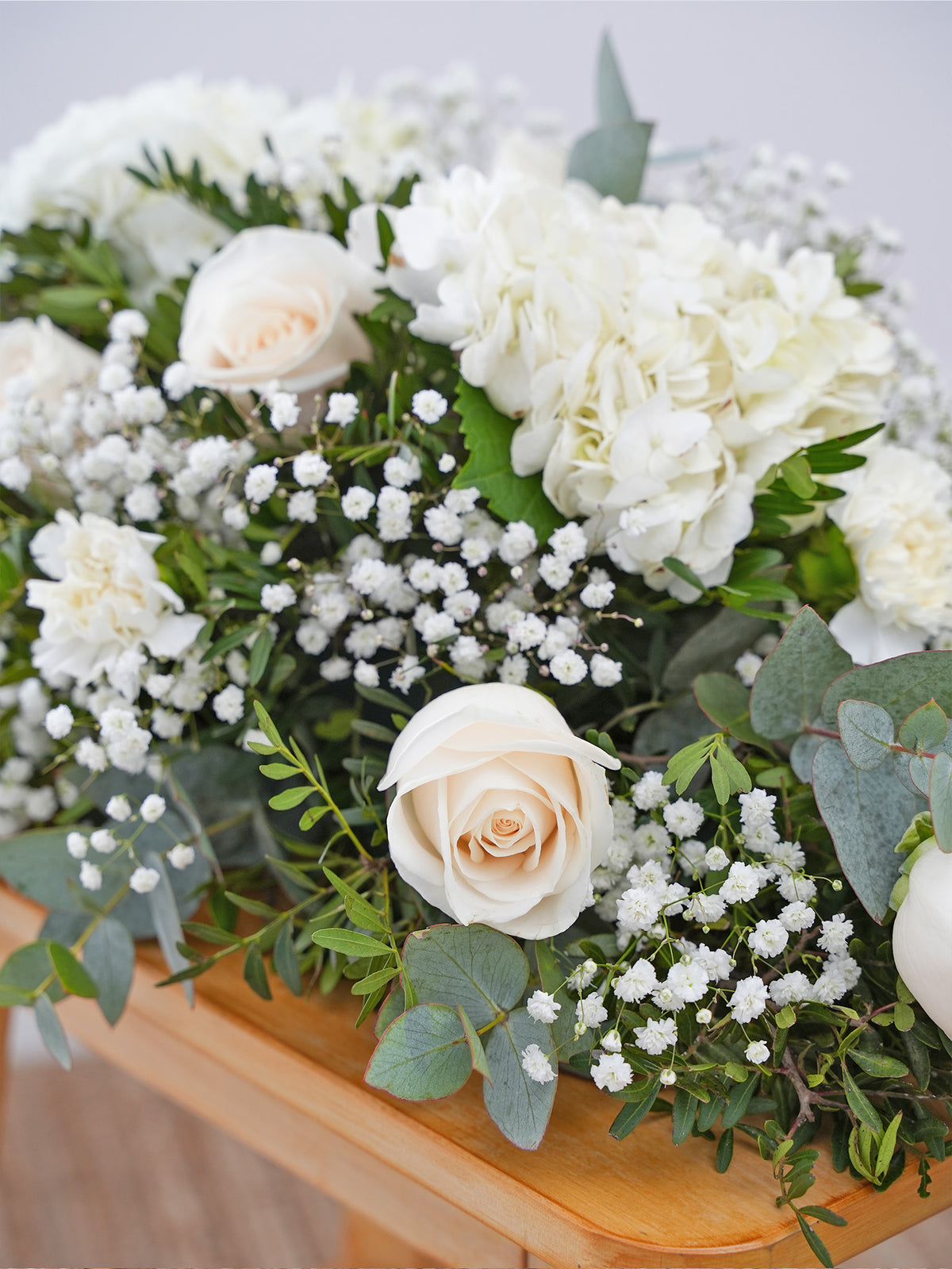 White Roses and White Lily Spray