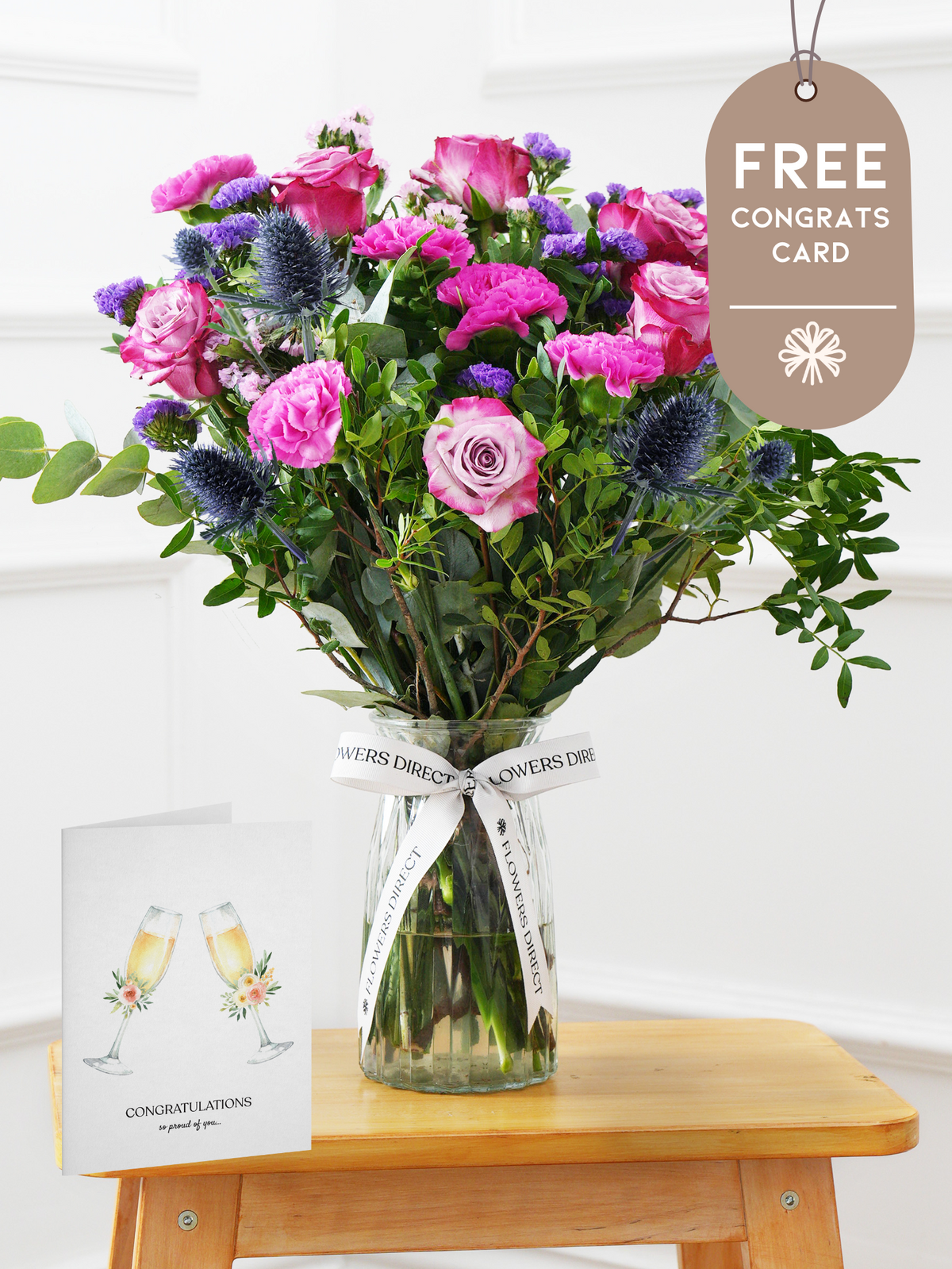 Purple Majesty - Vase with Free Congratulations Card