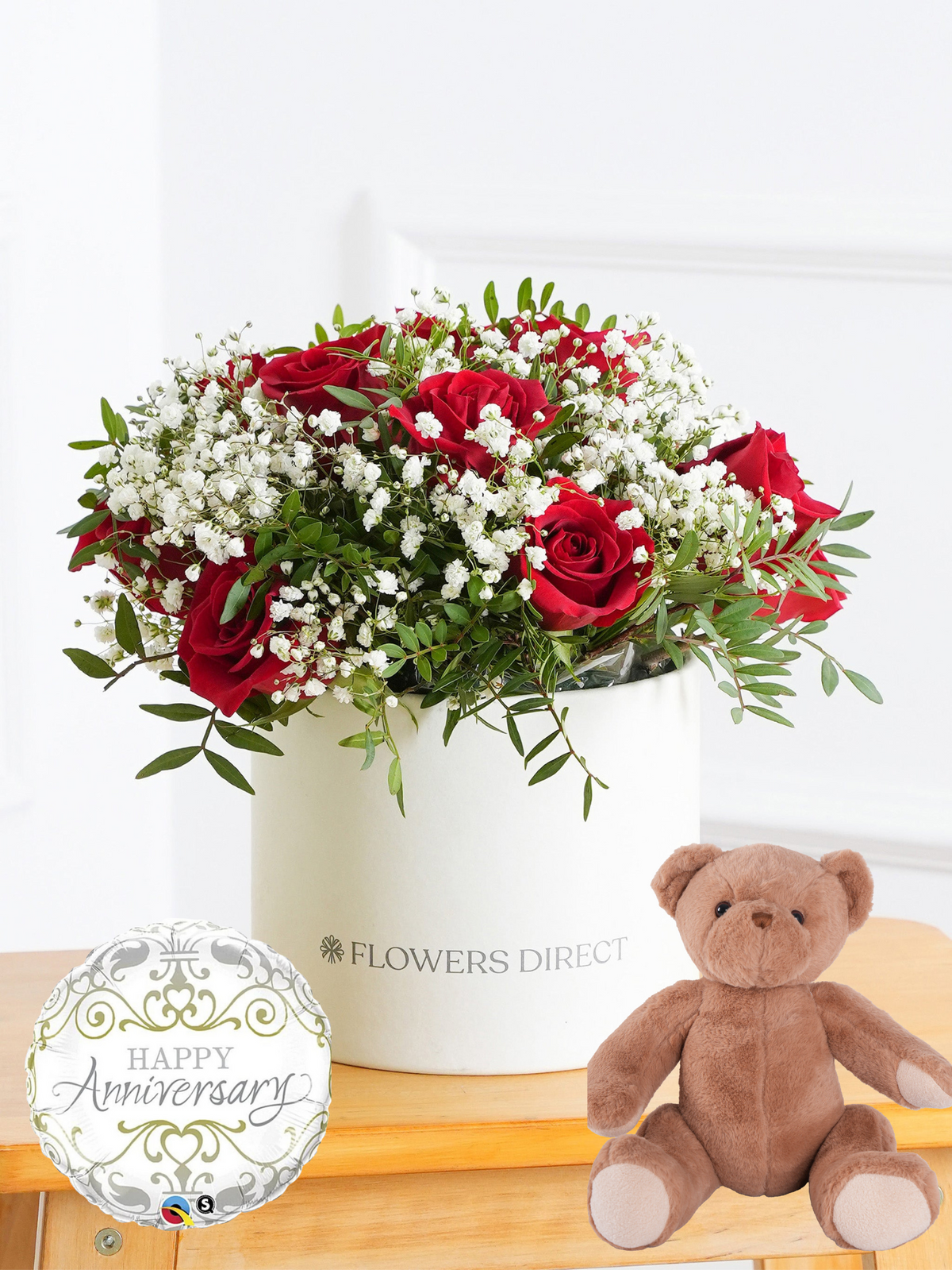 Anniversary Red Roses - Hatbox Gift Set