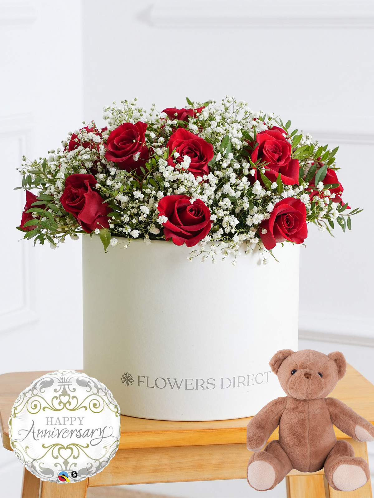 Anniversary Red Roses - Hatbox Gift Set