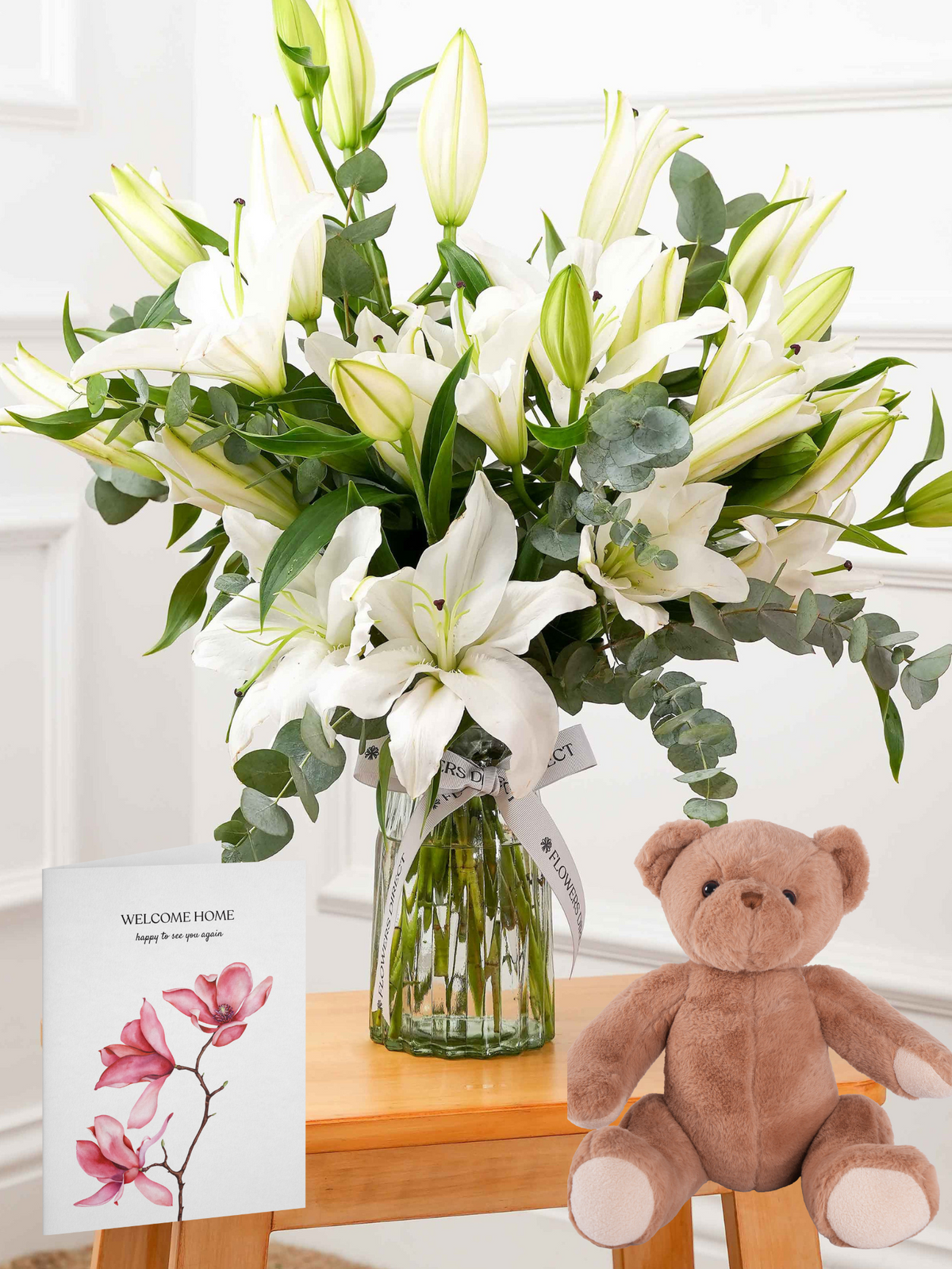 New Baby White Lily - Vase Gift Set
