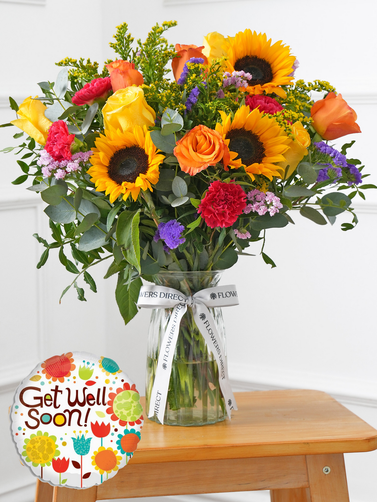 Colour Burst - Vase with Free Get Well Balloon