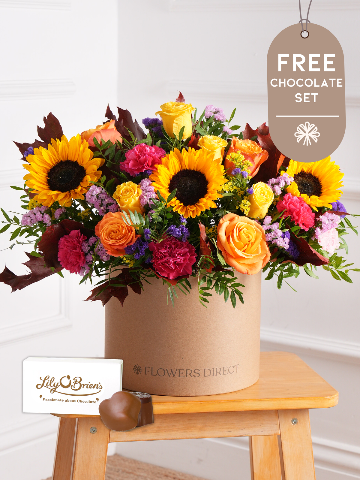 Thank You Autumn Charm - Hatbox with Free Chocolate Set