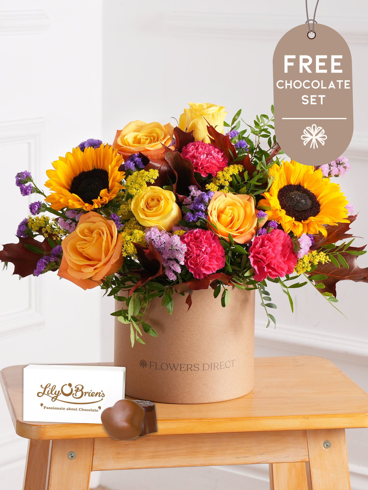 Thank You Autumn Charm - Hatbox with Free Chocolate Set