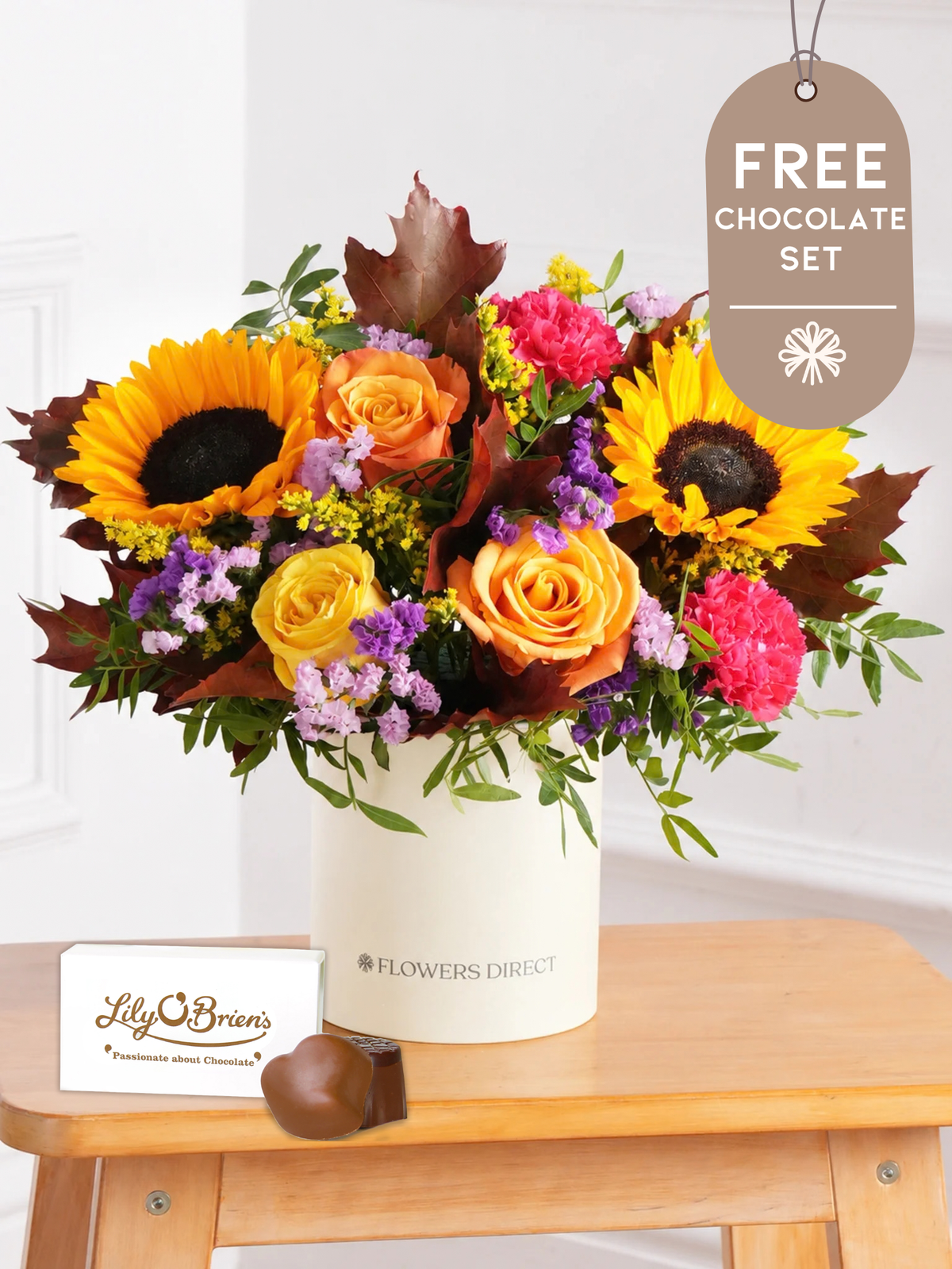 Thank You Autumn Charm - Hatbox with Free Chocolate Set