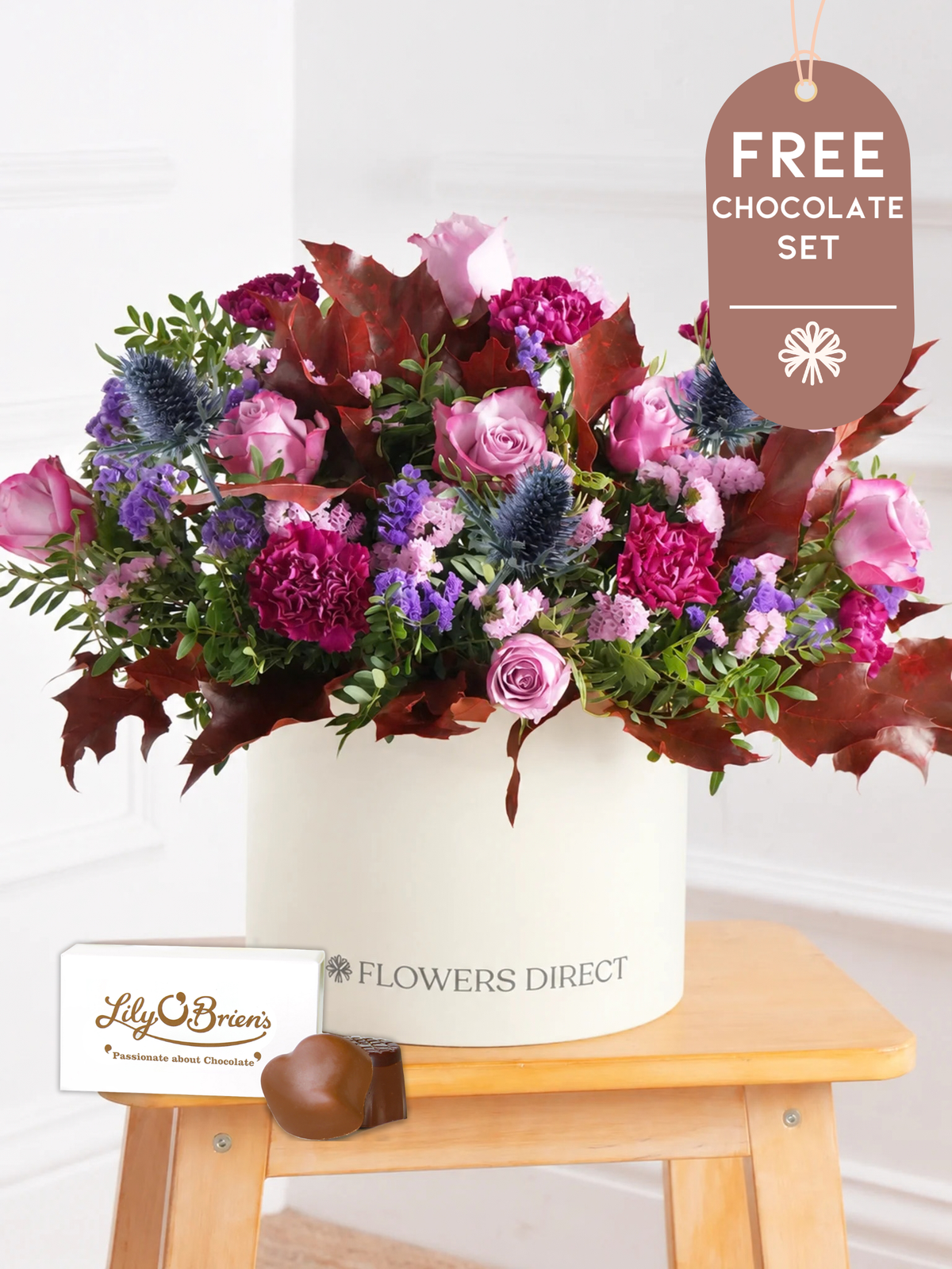 Thank You Autumn Purple Majesty - Hatbox with Free Chocolate Set