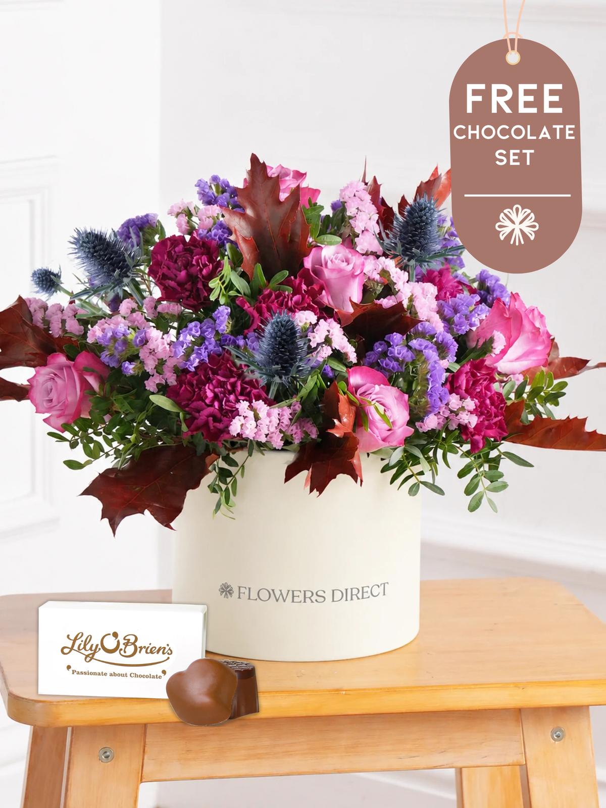 Thank You Autumn Purple Majesty - Hatbox with Free Chocolate Set