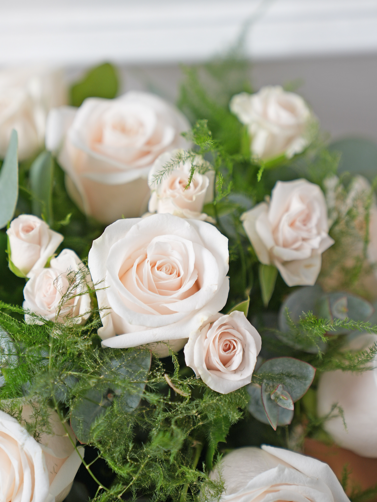 Valentine 12 White Roses - Hatbox