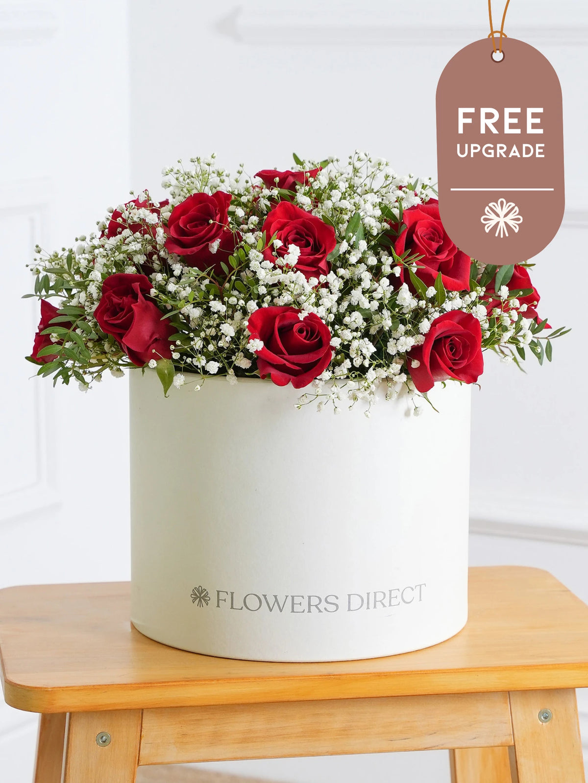 Red Roses Hatbox Free Upgrade