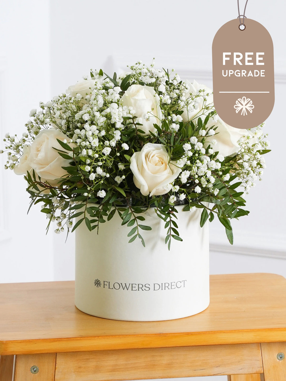 White Roses Hatbox Free Upgrade
