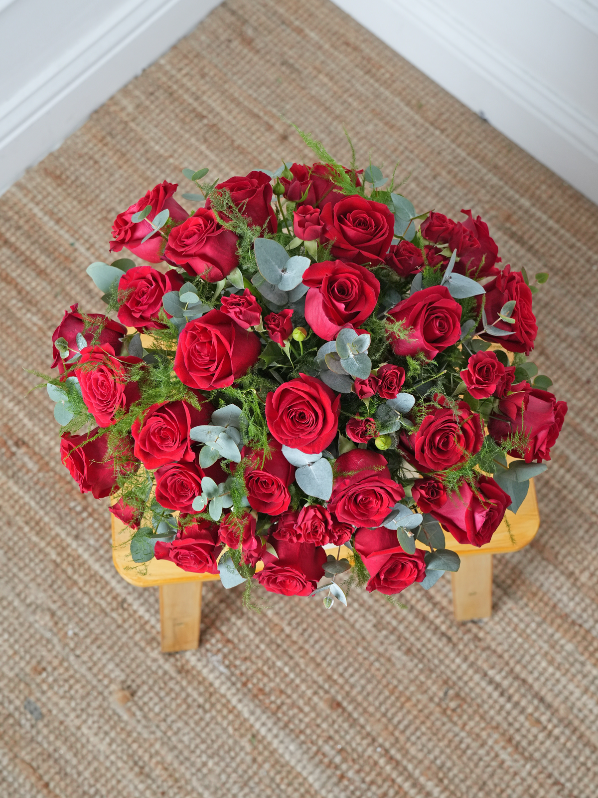 Valentine 24 Red Roses - Hatbox