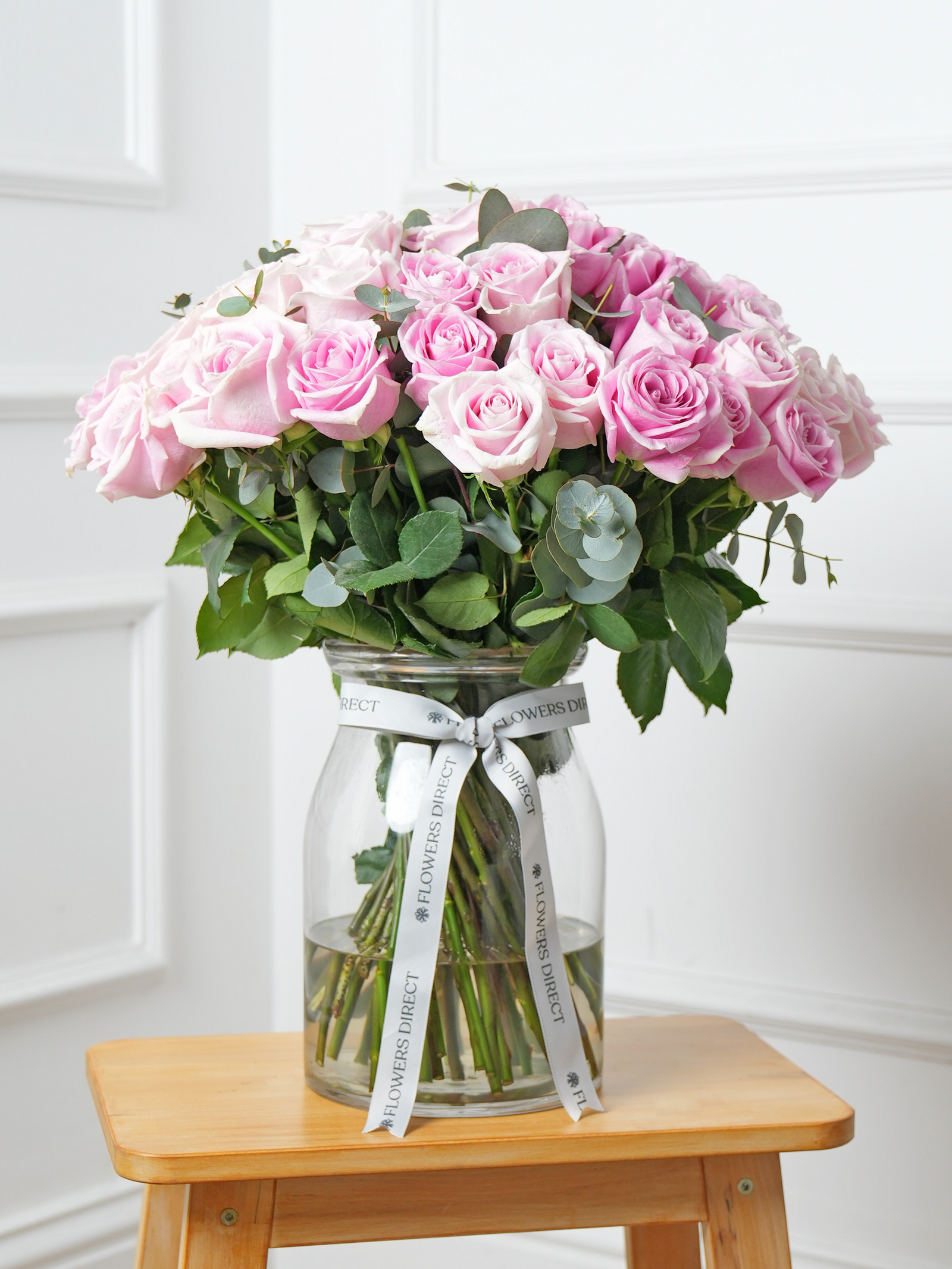 Pink Roses and Pink Lily - Vase –