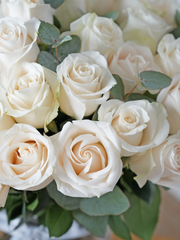 50 White roses in a vase – A timeless statement of love and grace. Gift 50 Long-Stem White Roses to celebrate...