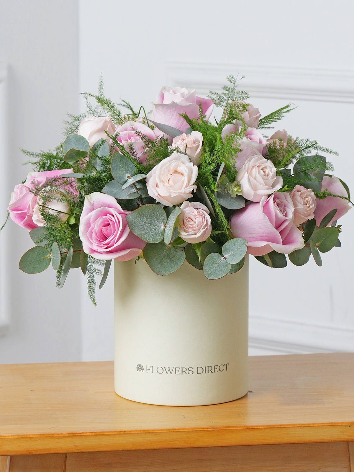 Valentine 9 Pink Roses - Hatbox