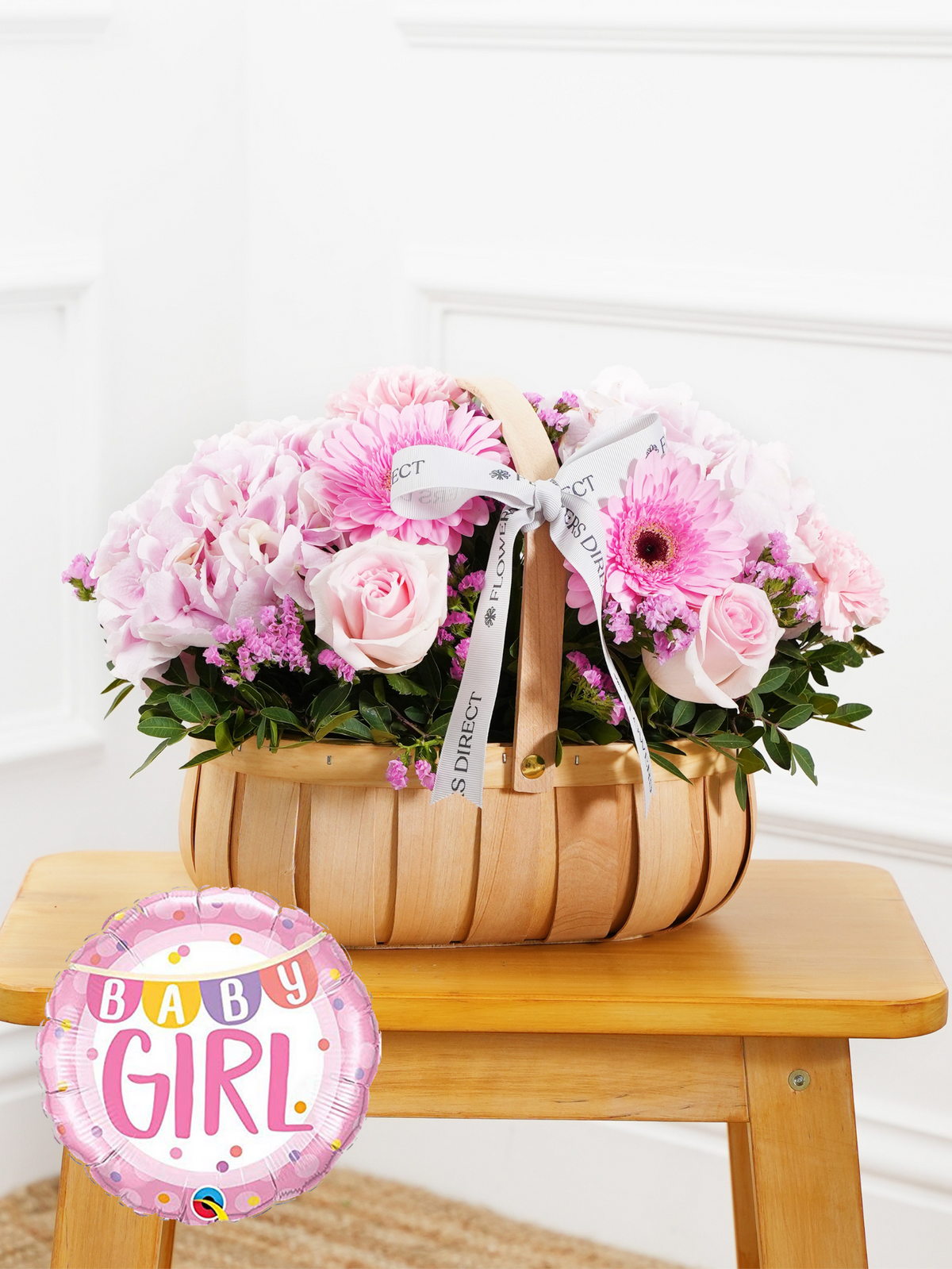 Baby Girl Sweetheart - Basket (Complimentary Baby Girl Balloon)