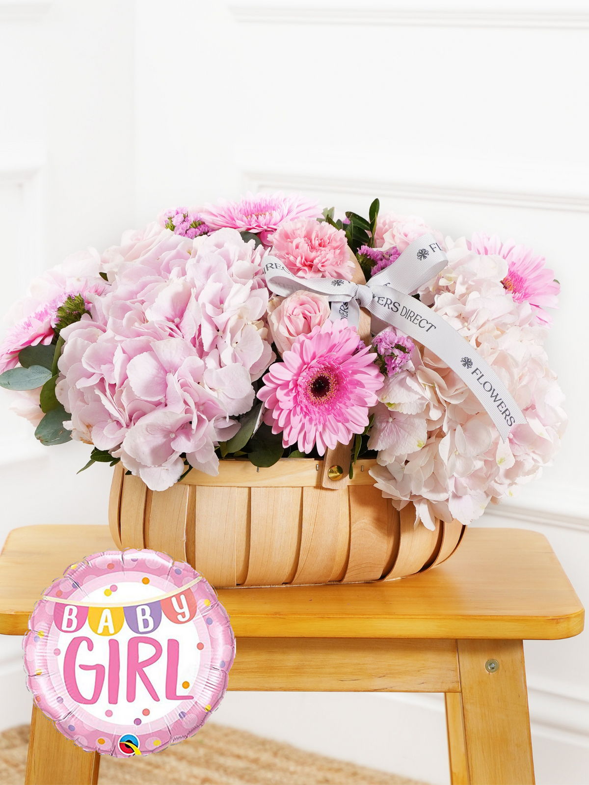 Baby Girl Sweetheart - Basket (Complimentary Baby Girl Balloon)