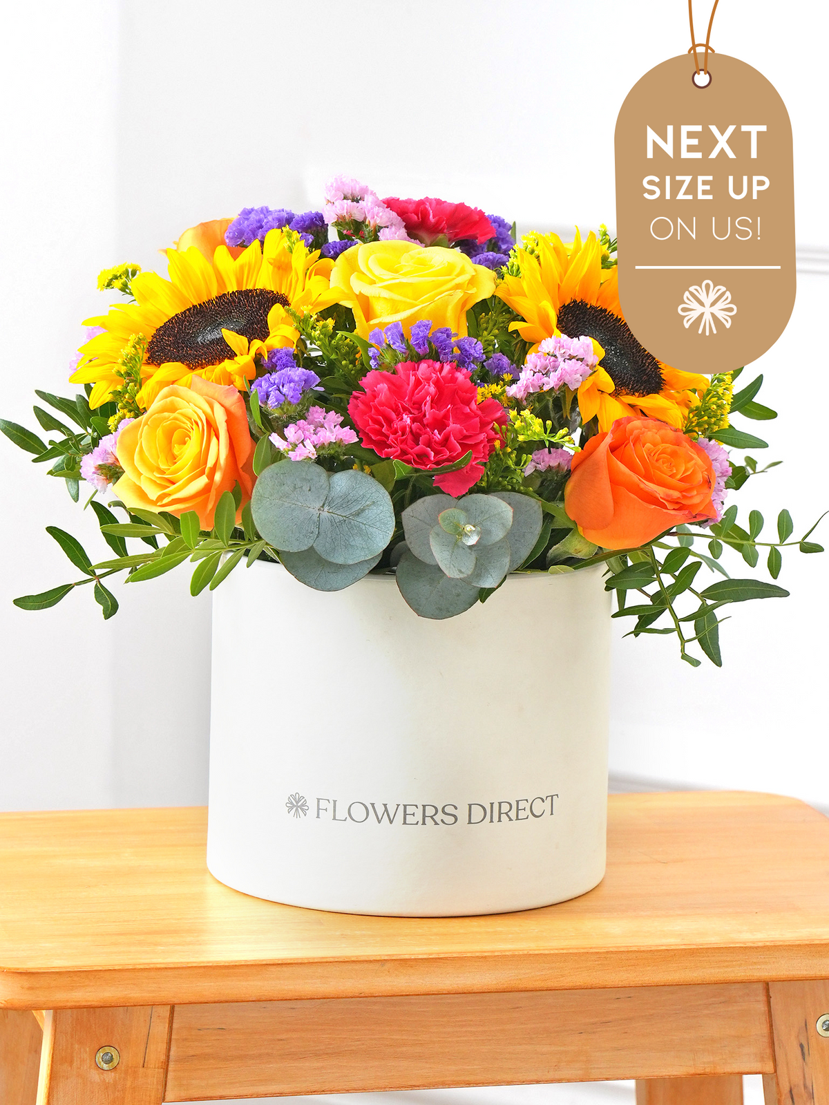 Colour Burst Hatbox  Next Size Up – On Us!
