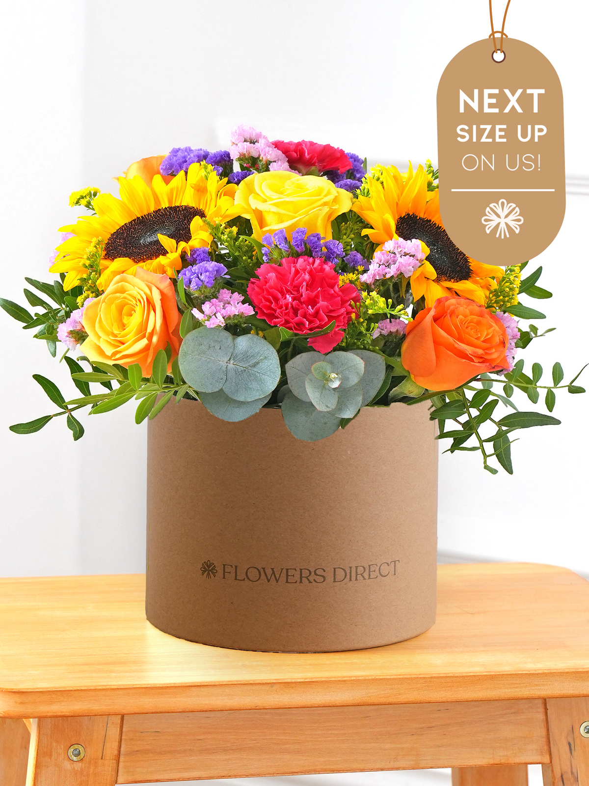 Colour Burst Hatbox  Next Size Up – On Us!