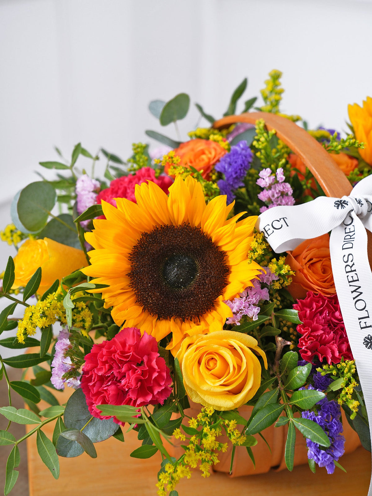 Colour Burst Basket with Free Balloon to Match the Occasion