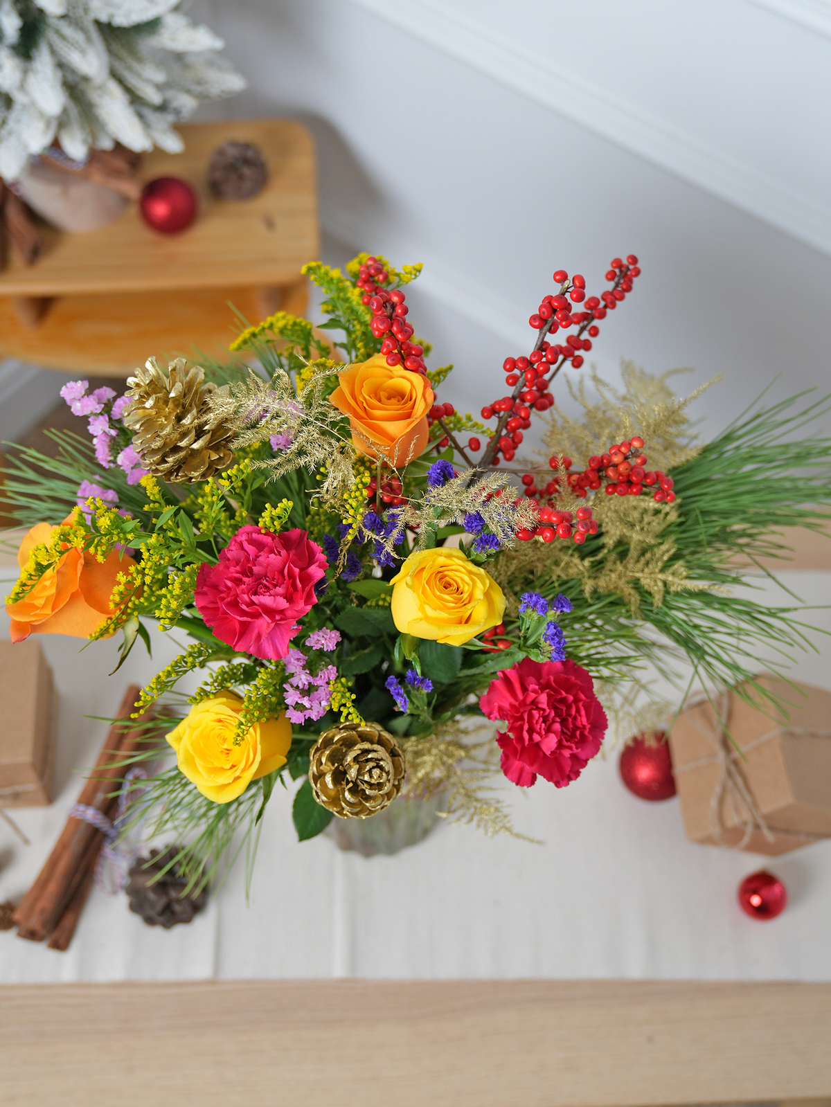 Cheerful Christmas Vase