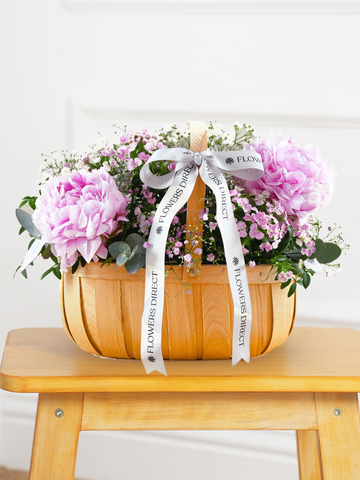 Pink Peony Basket