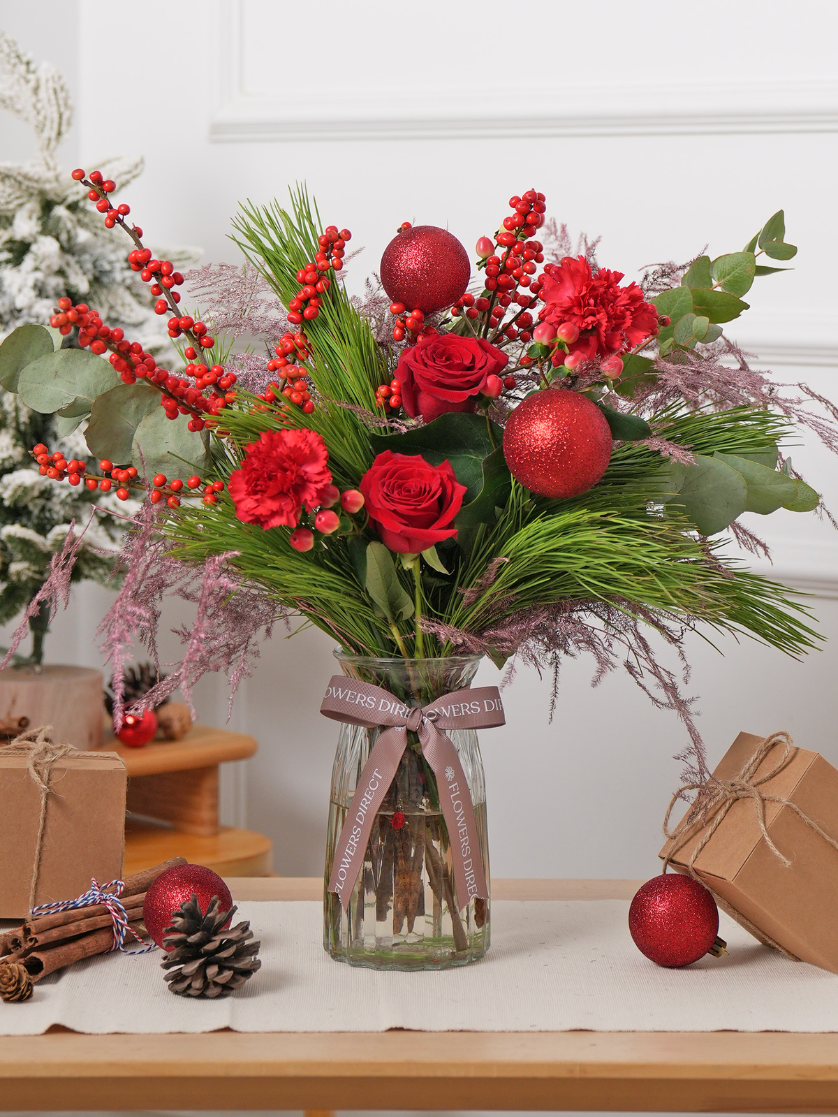 Berry Red Christmas Vase