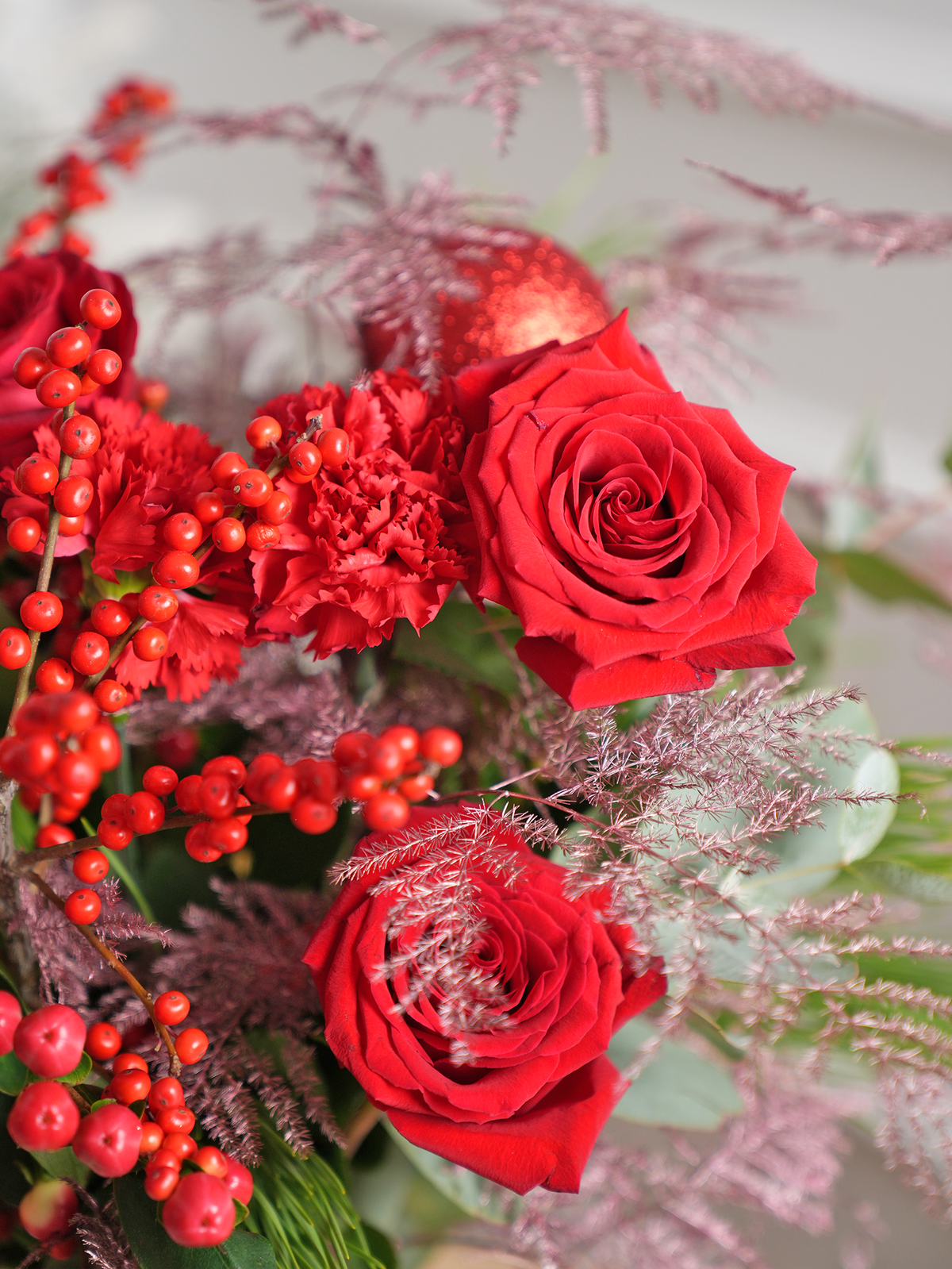 Berry Red Christmas Vase