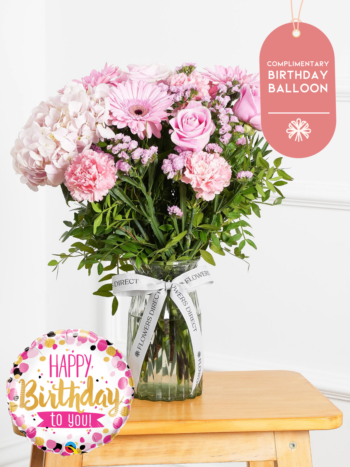 Birthday Sweetheart - Vase (Complimentary Birthday Balloon)