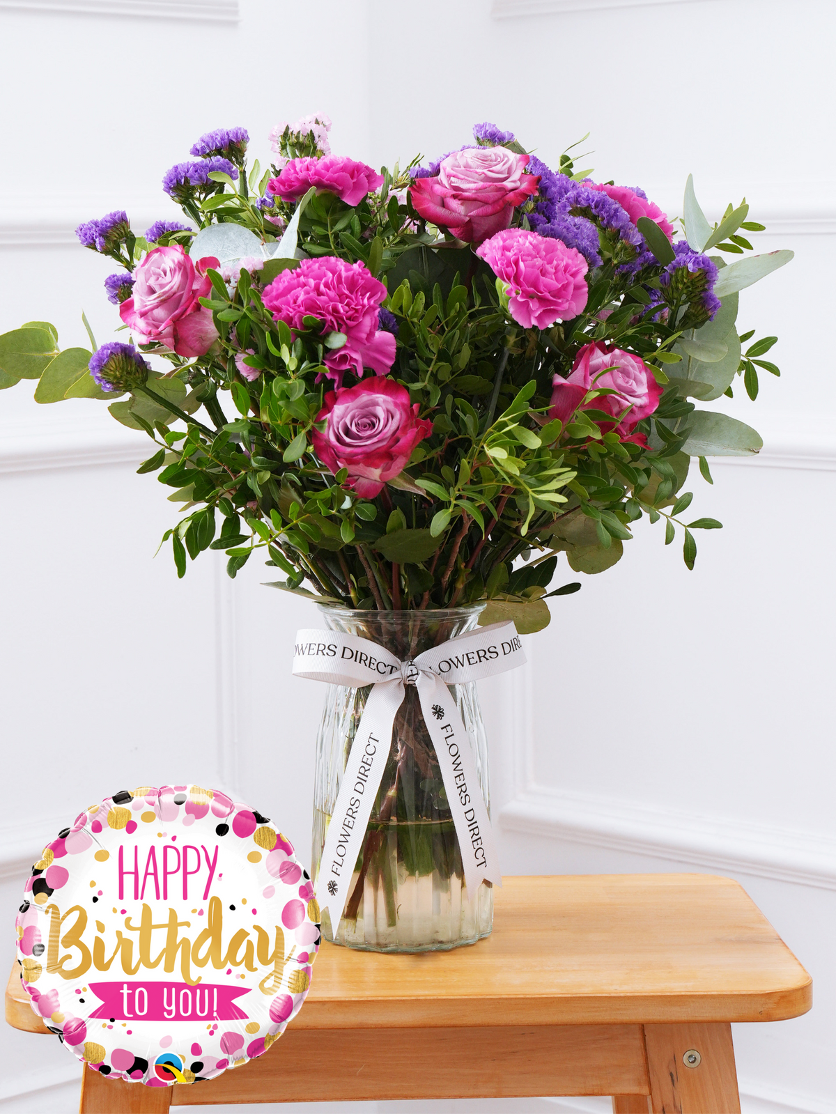 Birthday Purple Majesty - Vase (Complimentary Birthday Balloon)