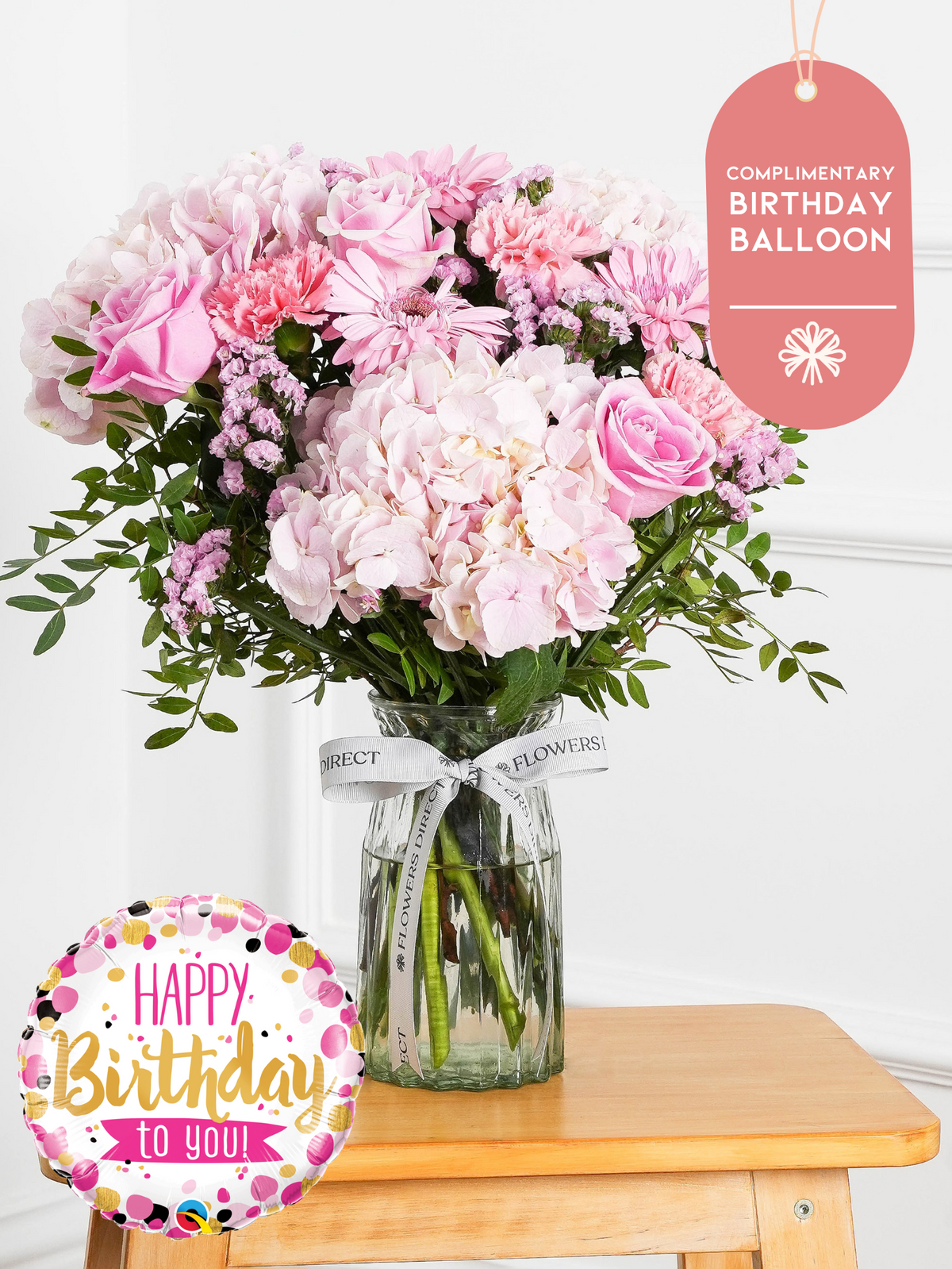 Birthday Sweetheart - Vase (Complimentary Birthday Balloon)