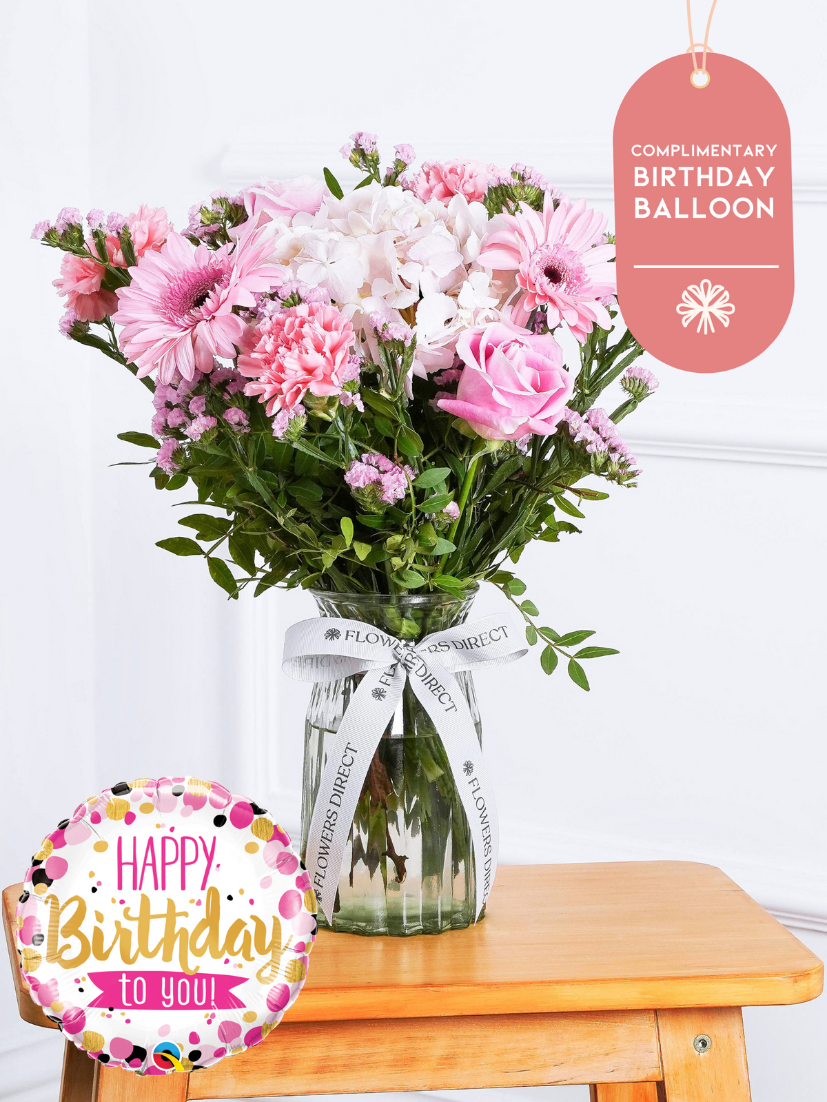 Birthday Sweetheart - Vase (Complimentary Birthday Balloon)