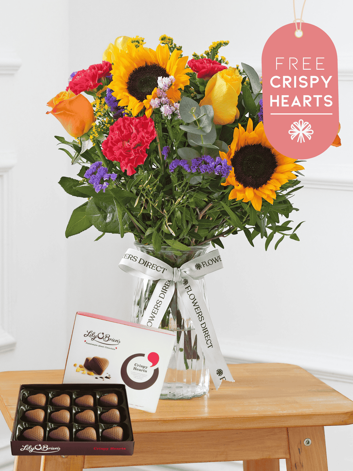 Colour Burst Vase with Free Crispy Hearts!