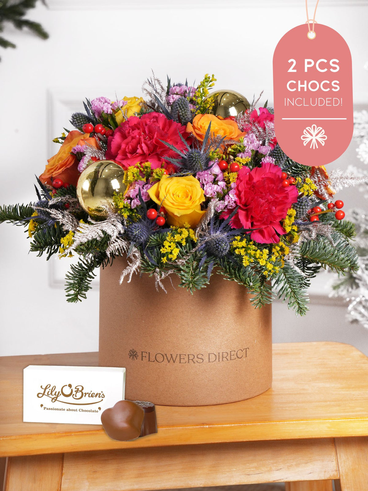 Cheerful Christmas - Hatbox 2 Pcs Chocs included!